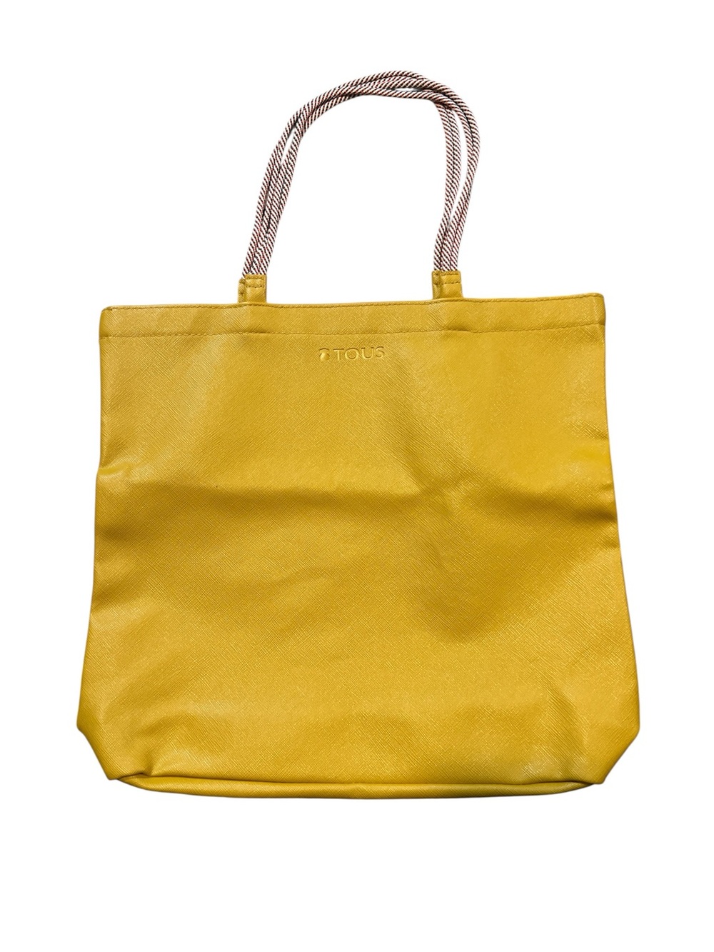 TOUS Yellow Tote with Striped Rope Handles
